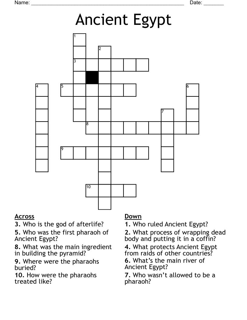 Ancient Egypt Crossword