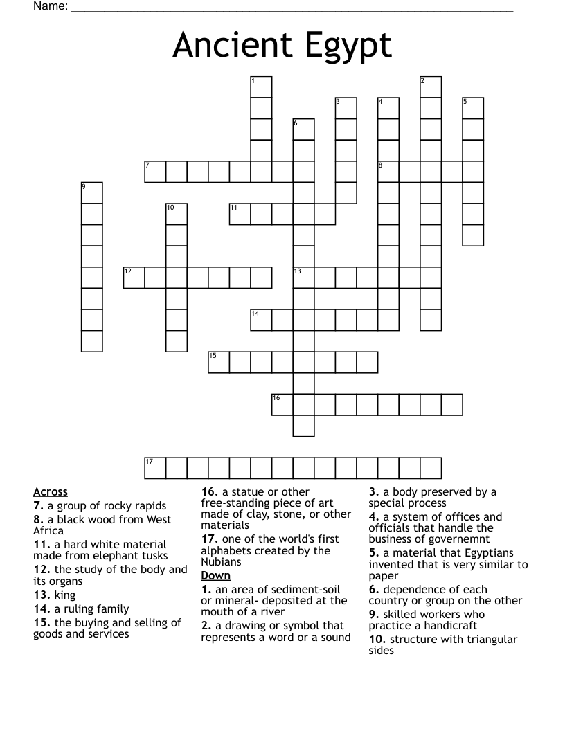 Ancient Egypt Crossword