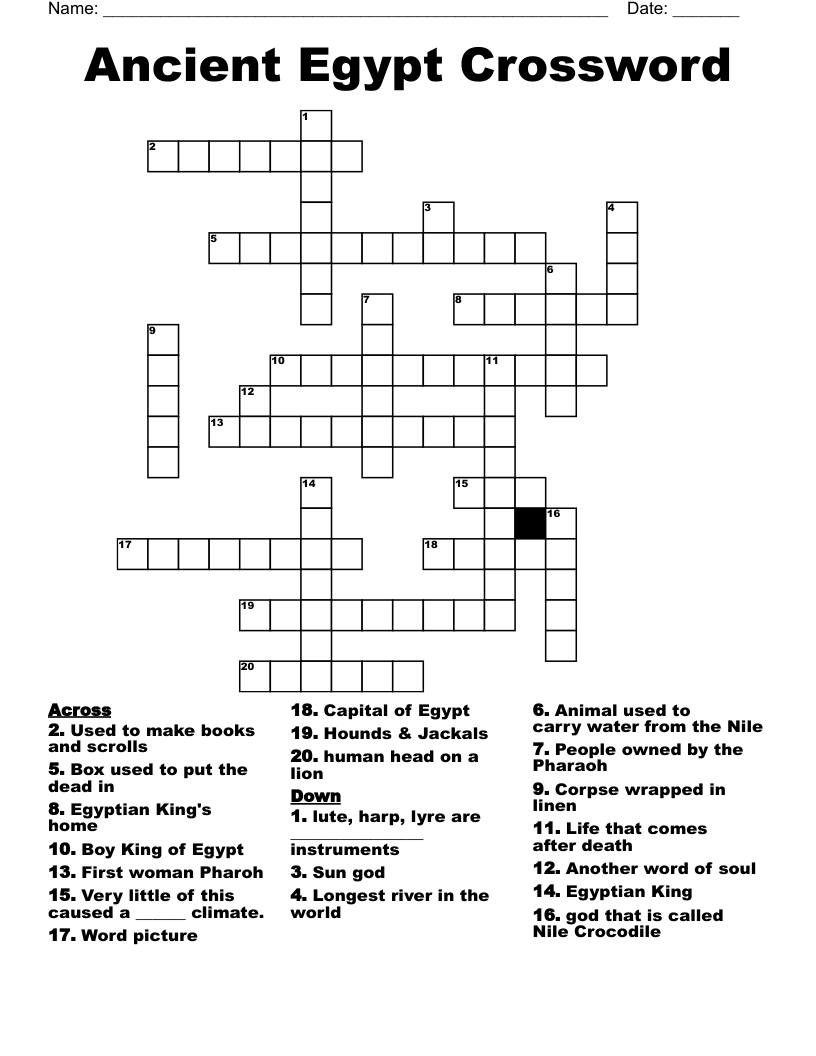Ancient Egypt Crossword