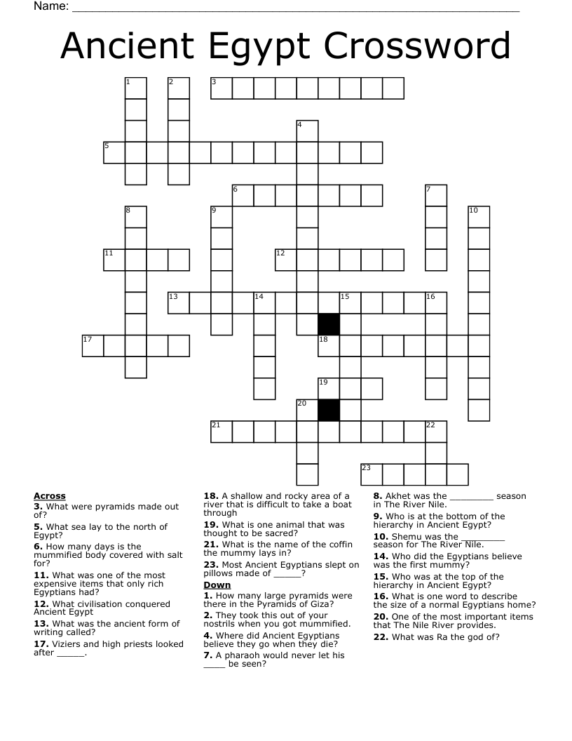 Ancient Egypt Crossword