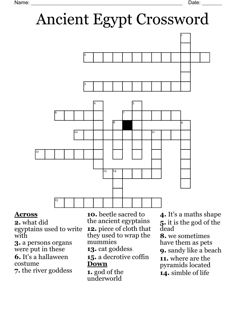 Ancient Egypt Crossword