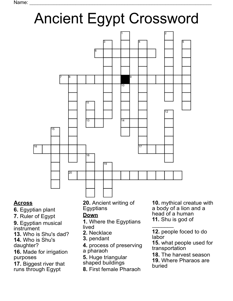 Ancient Egypt Crossword
