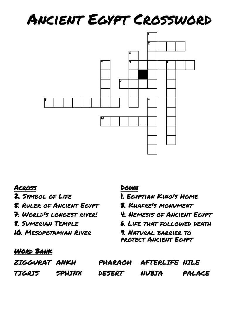 Ancient Egypt Crossword
