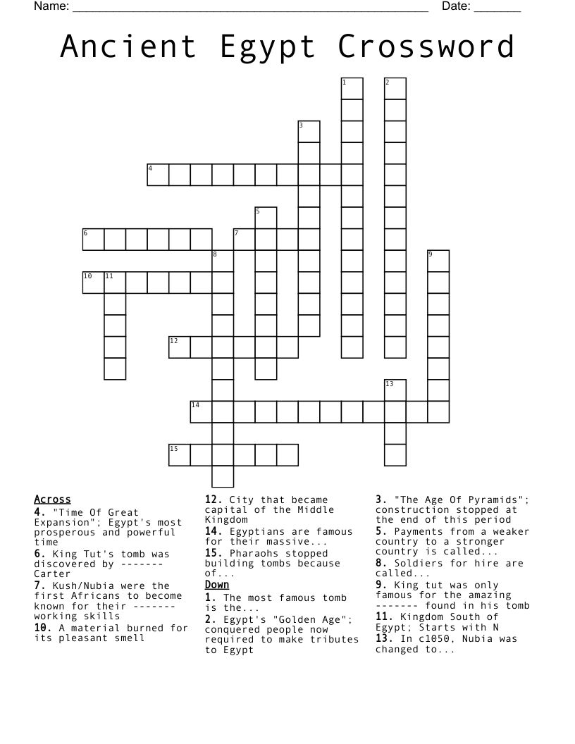 Ancient Egypt Crossword