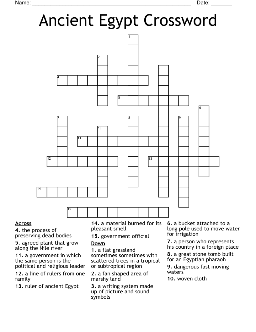 Ancient Egypt Crossword 