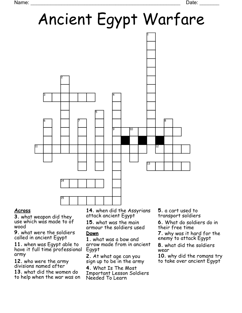 Ancient Egypt Warfare  Crossword
