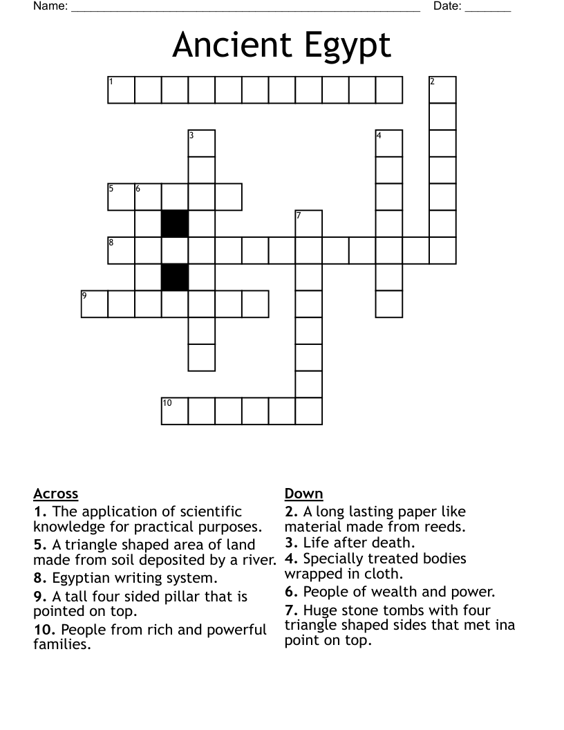 Ancient Egypt  Crossword