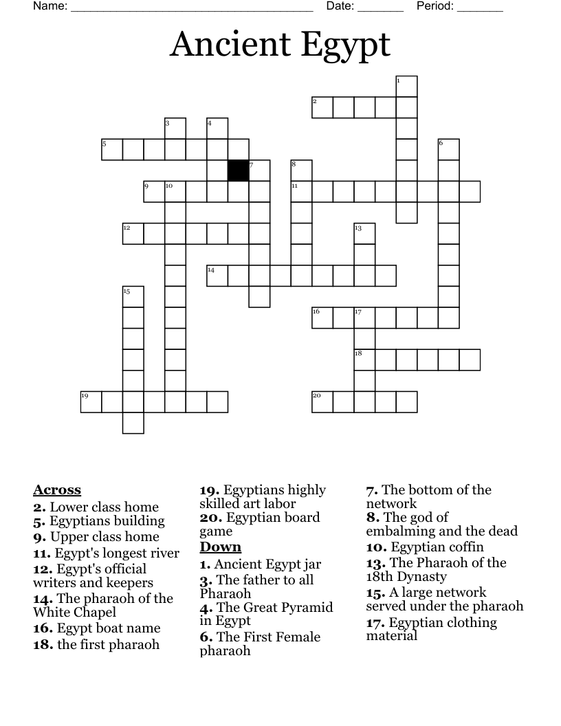 Ancient Egypt  Crossword