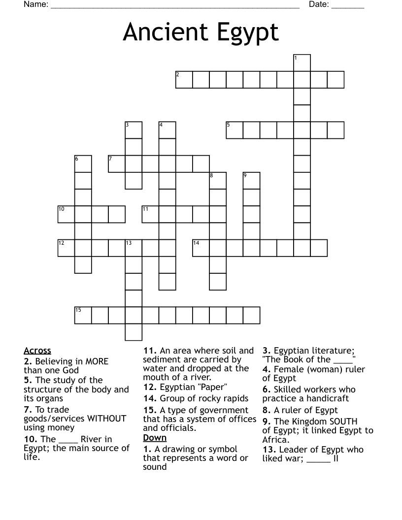 Ancient Egypt  Crossword
