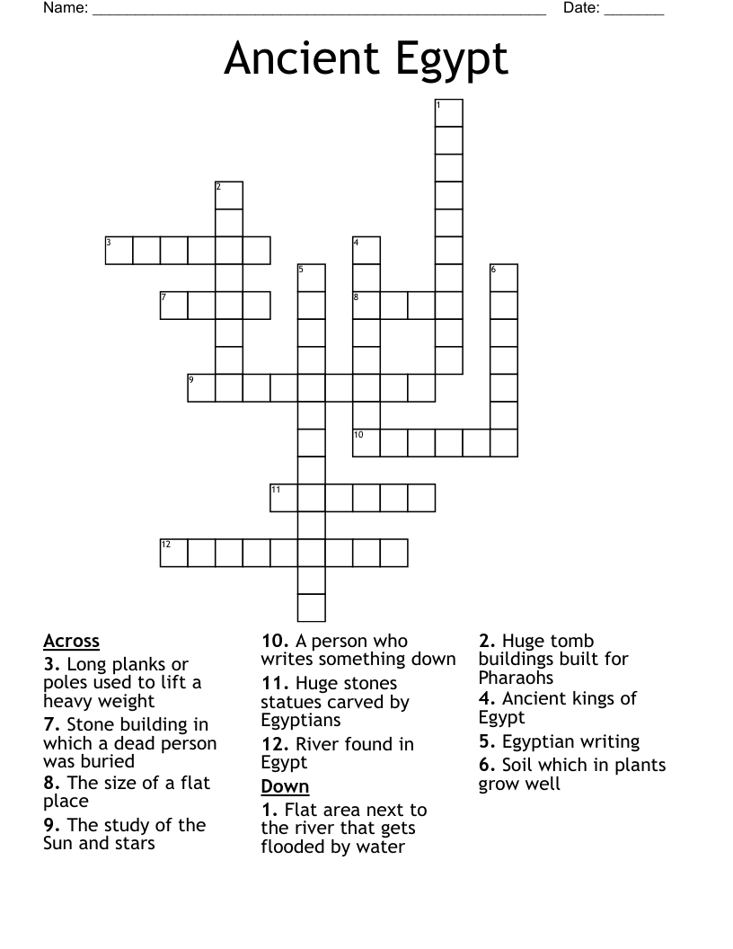 Ancient Egypt  Crossword