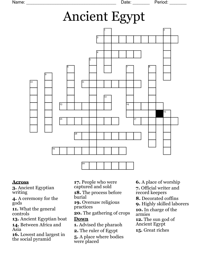 Ancient Egypt  Crossword
