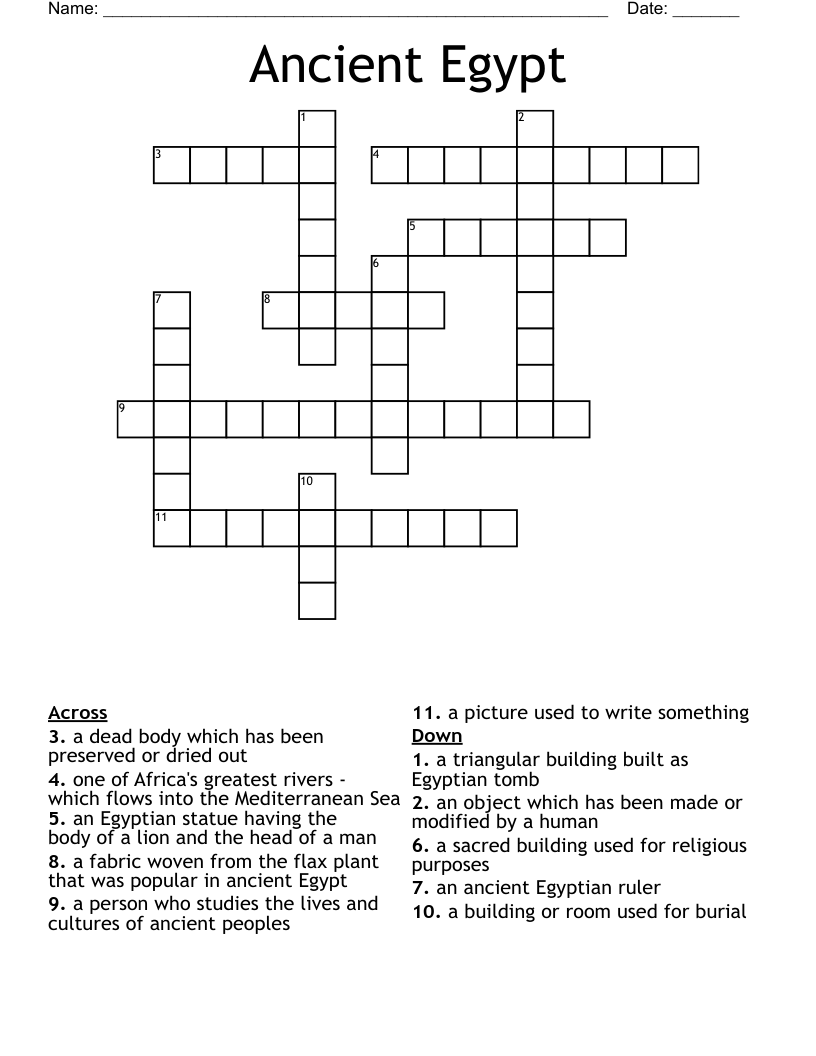 Ancient Egypt  Crossword