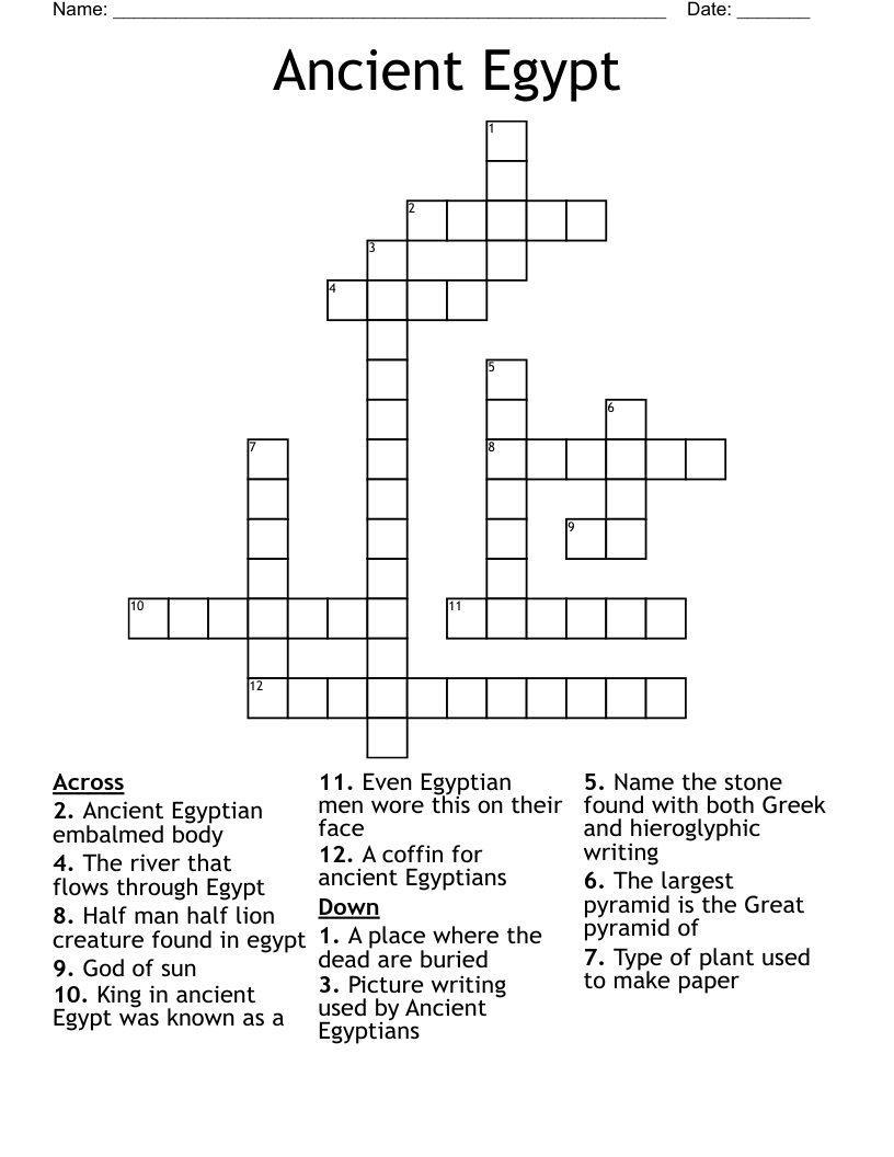 Ancient Egypt  Crossword