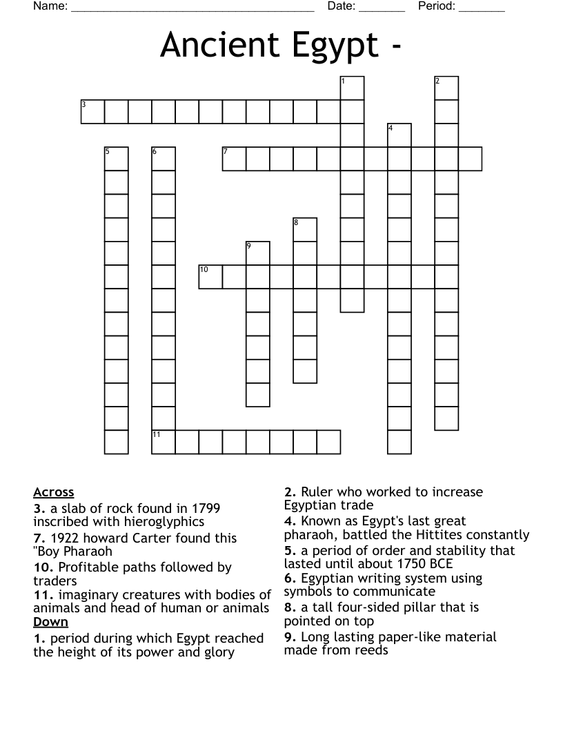 Ancient Egypt -  Crossword