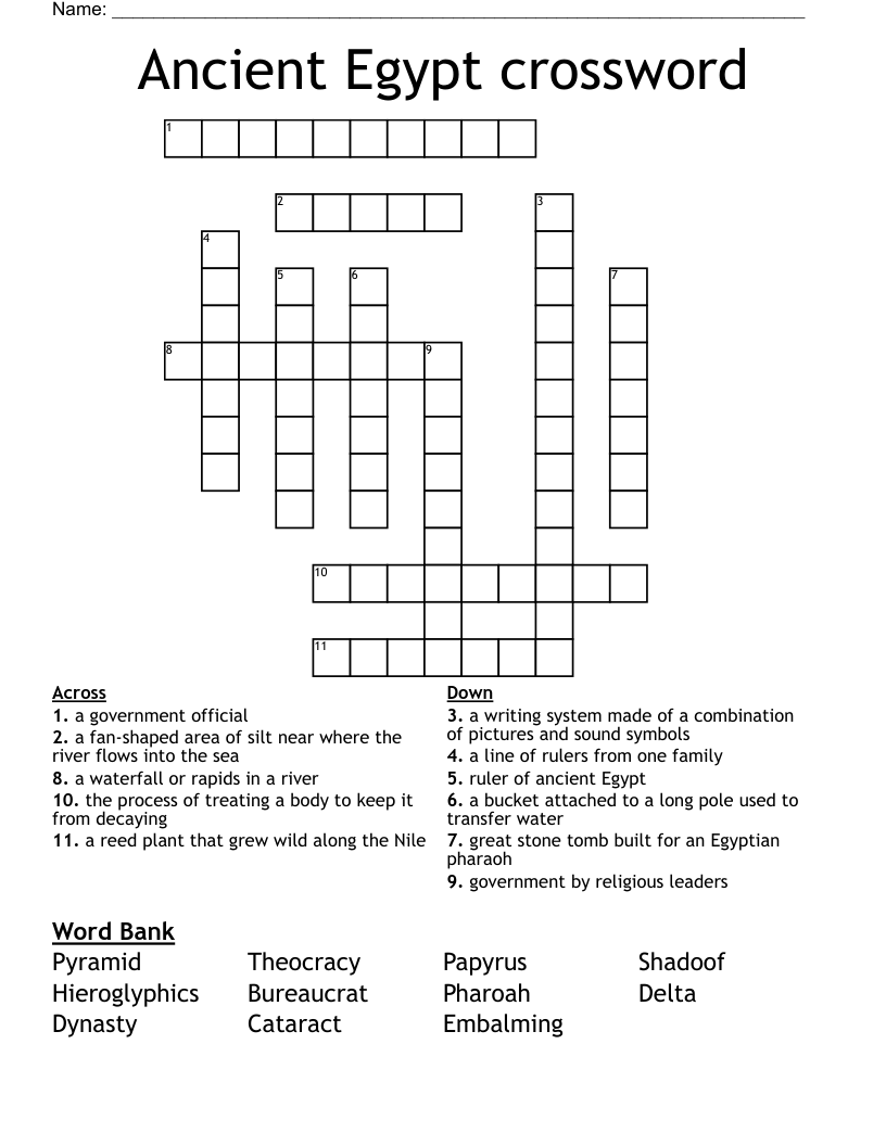 Ancient Egypt crossword