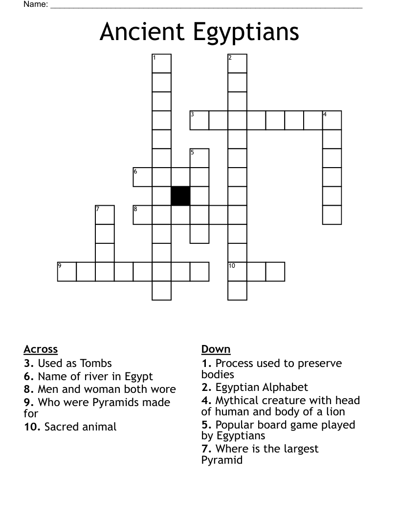 Ancient Egyptians Crossword
