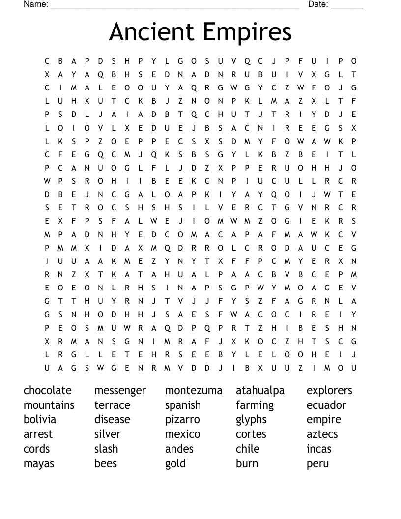 Ancient Empires Word Search