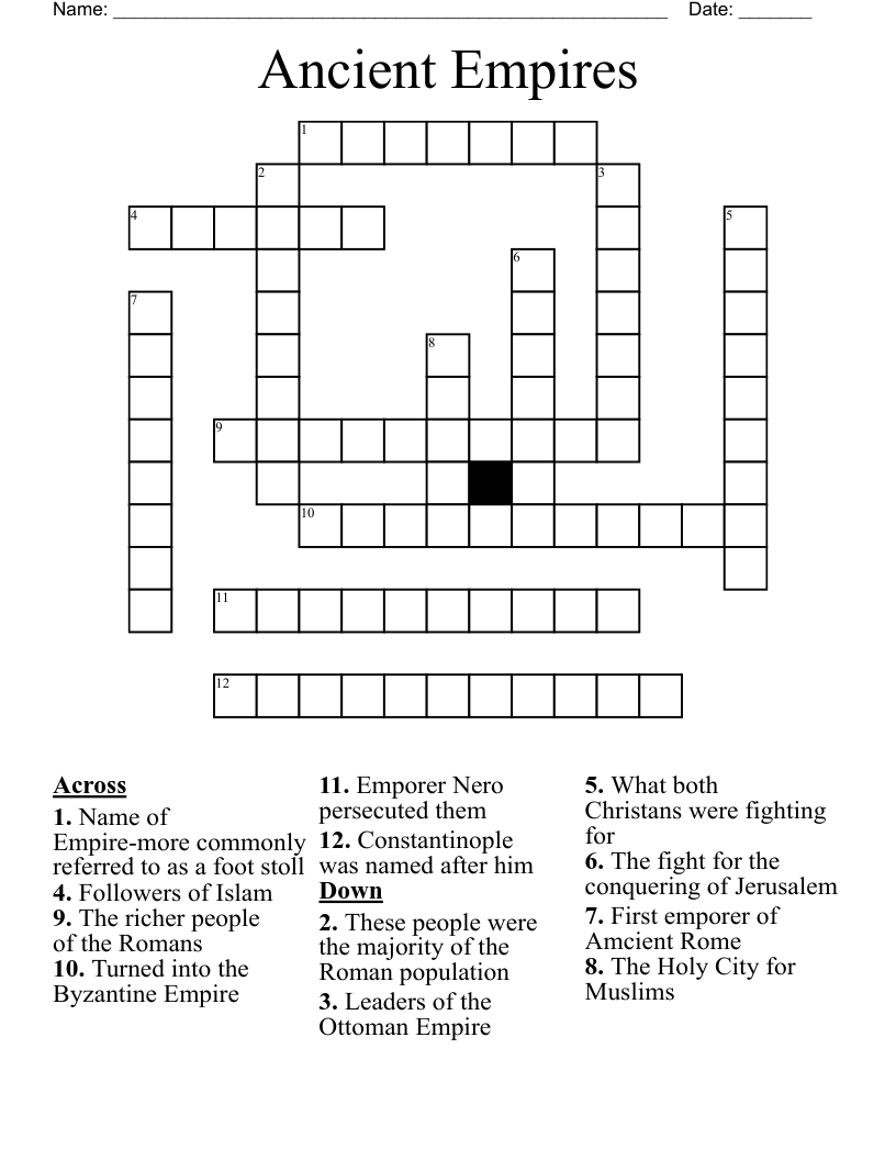 Ancient Empires Crossword