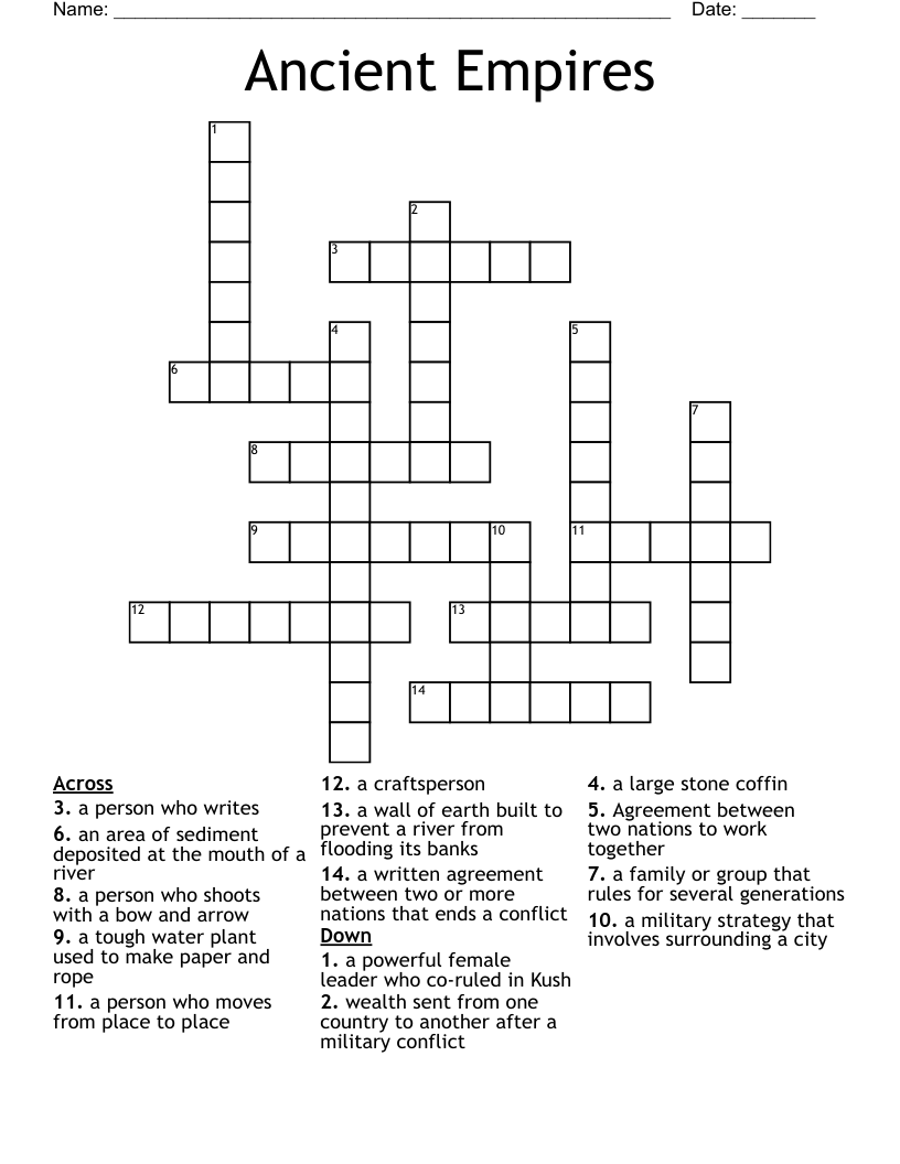 Ancient Empires Crossword