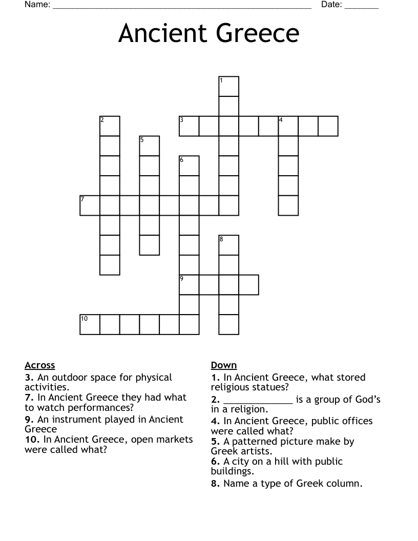 Ancient Greece Crossword
