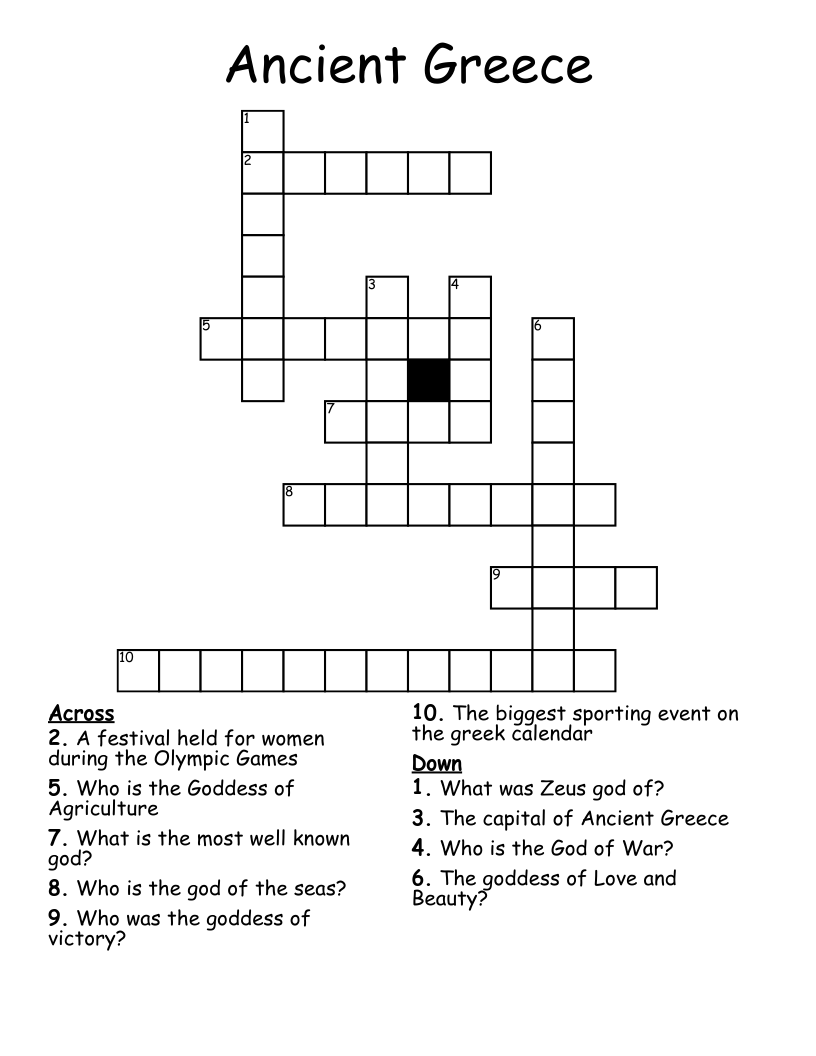 Ancient Greece Crossword