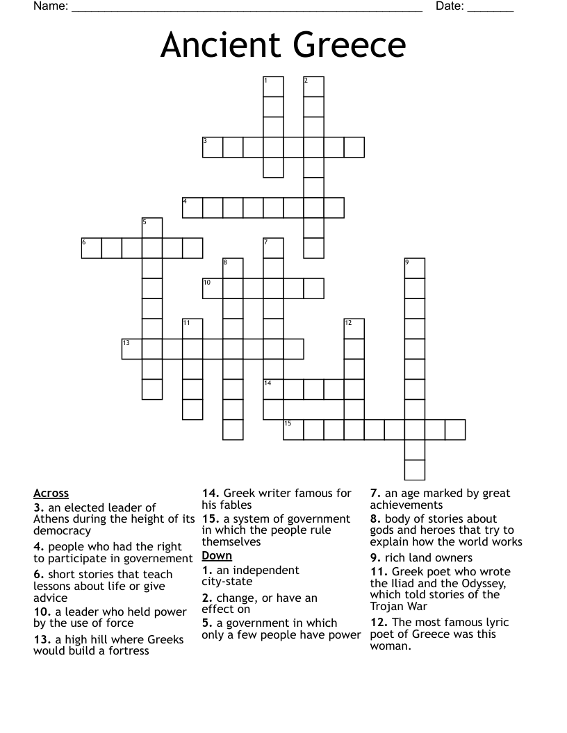 Ancient Greece Crossword