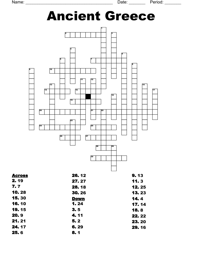 Ancient Greece Crossword