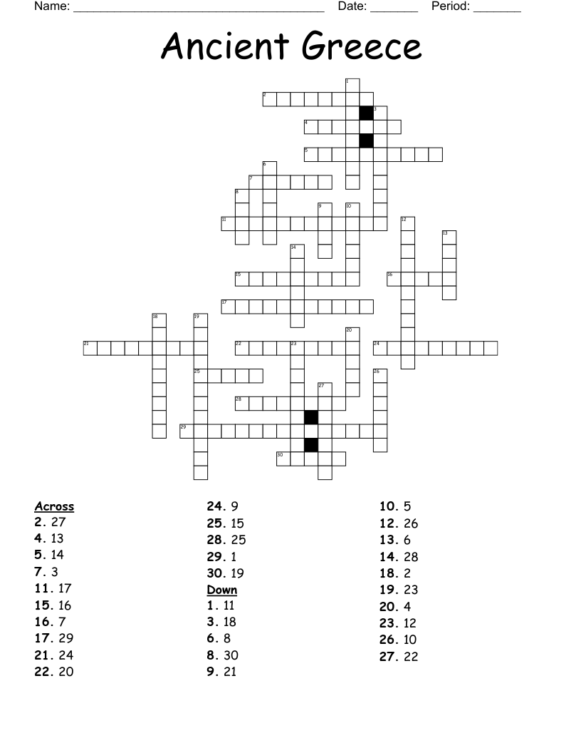 Ancient Greece Crossword