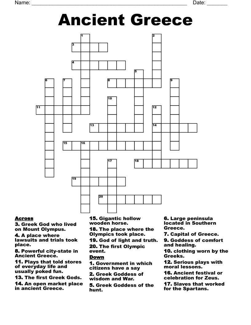 Ancient Greece Crossword