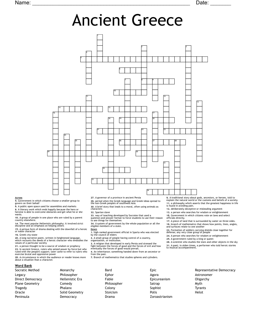Ancient Greece Crossword