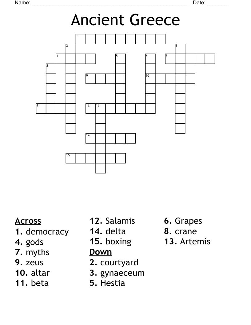 Ancient Greece Crossword