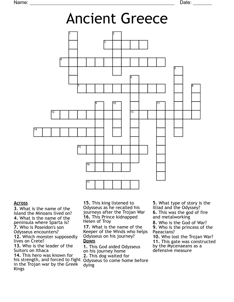 Ancient Greece Crossword