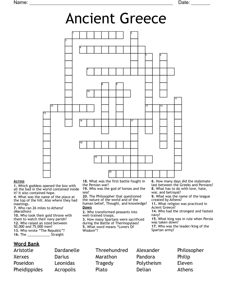 Ancient Greece Crossword