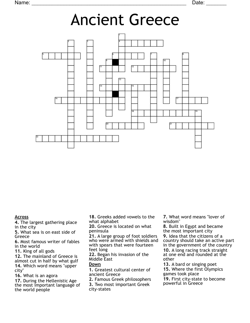 Ancient Greece Crossword