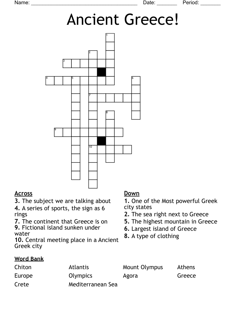 Ancient Greece! Crossword