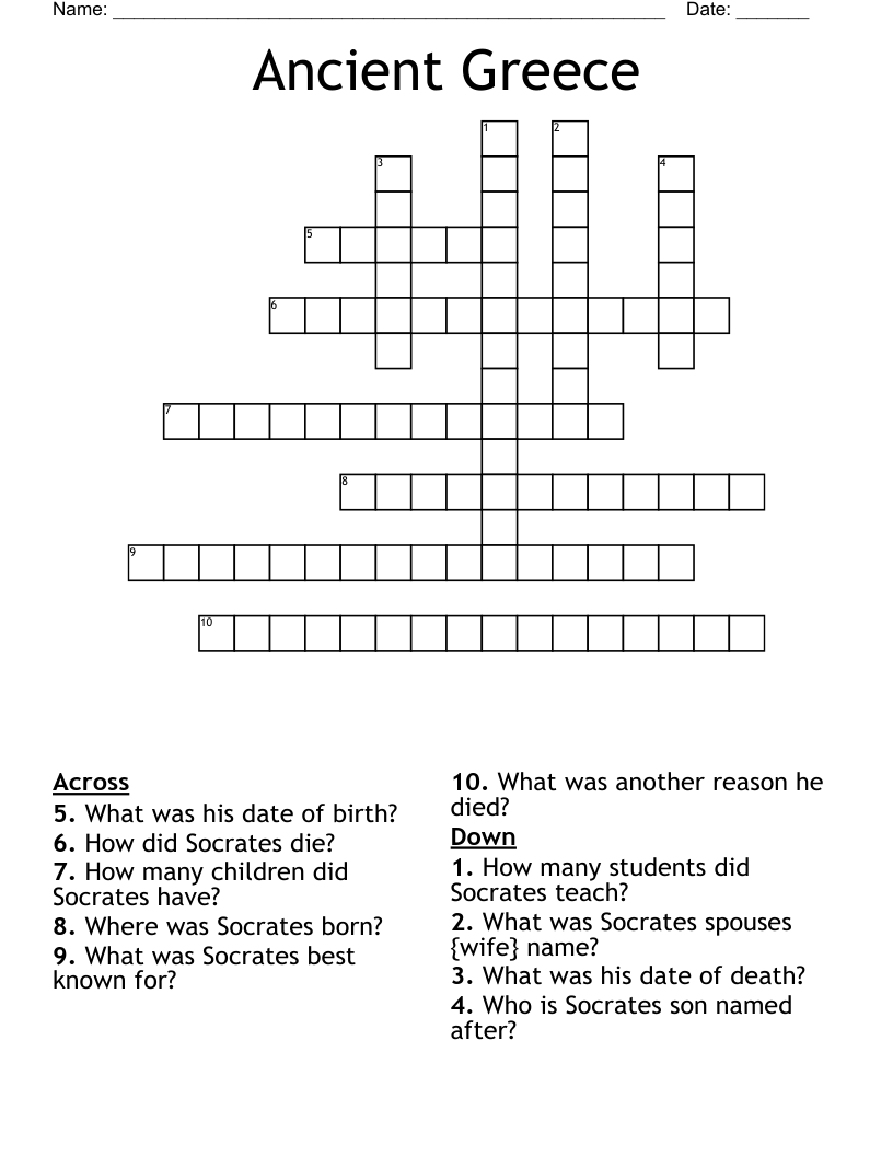 Ancient Greece Crossword