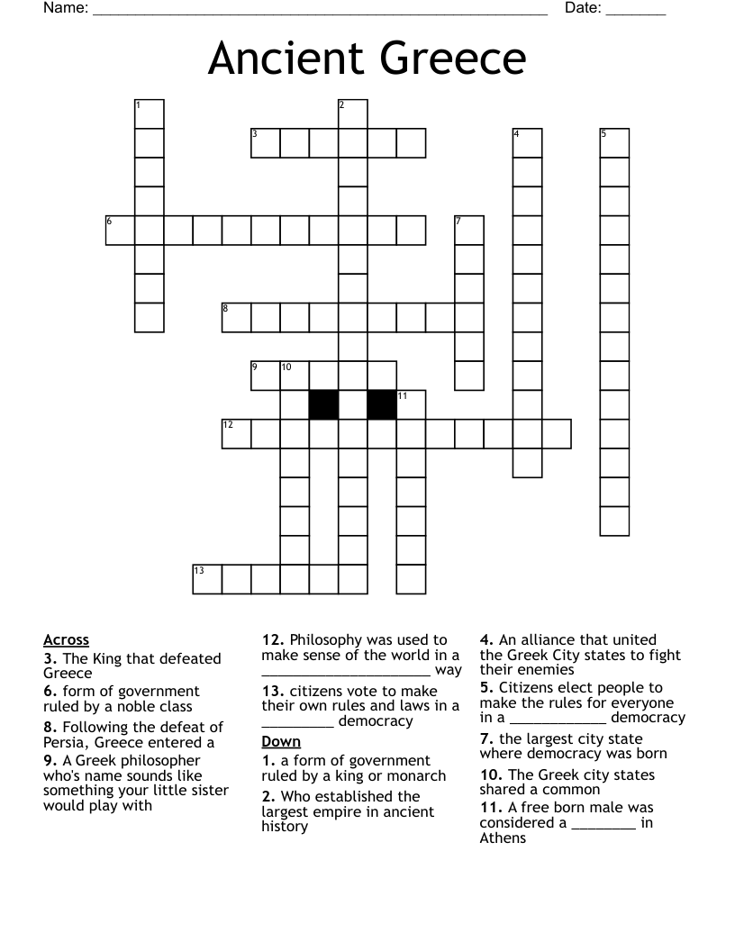 Ancient Greece Crossword