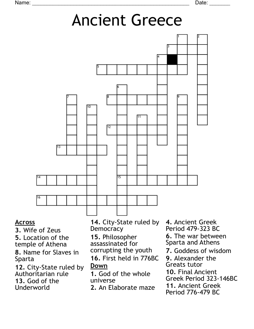 Ancient Greece Crossword
