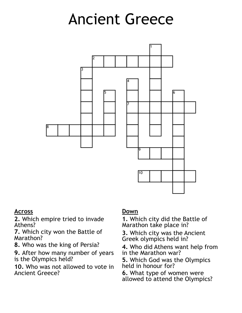 Ancient Greece Crossword
