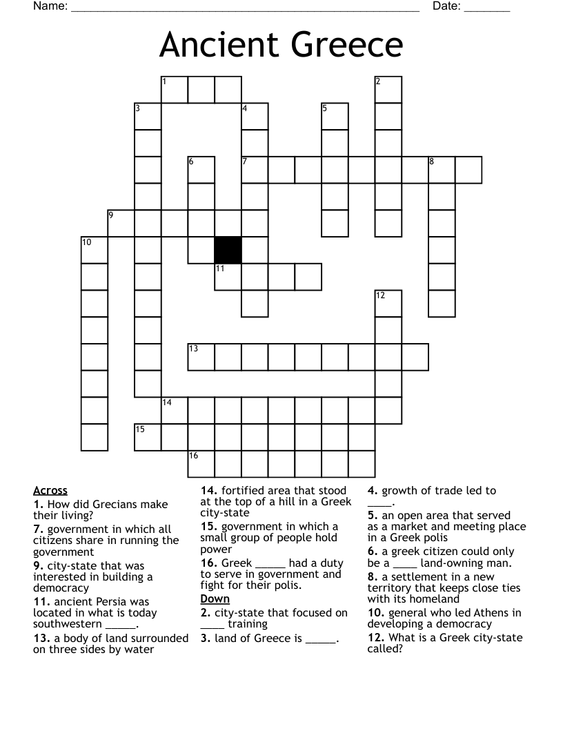 Ancient Greece Crossword