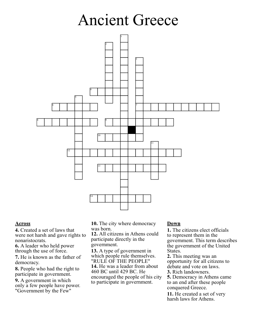 Ancient Greece Crossword