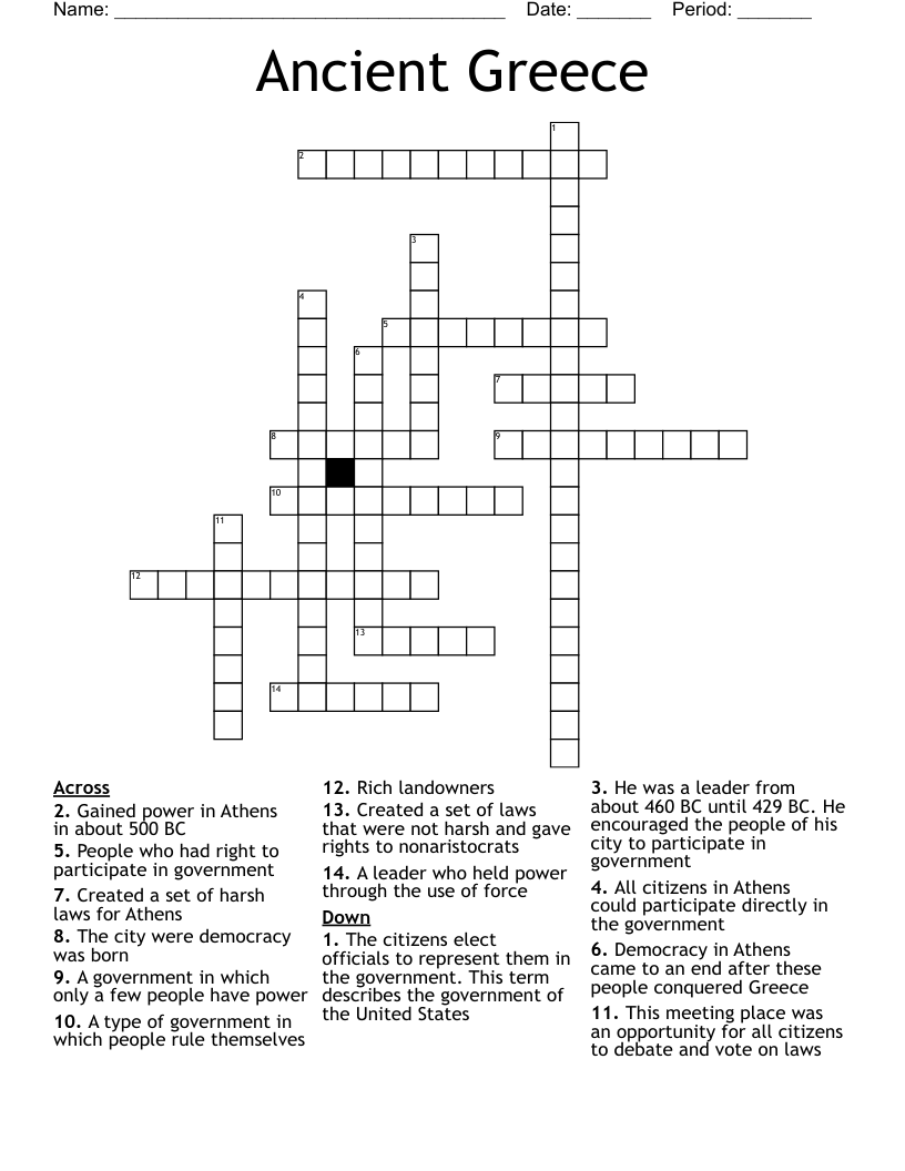 Ancient Greece Crossword