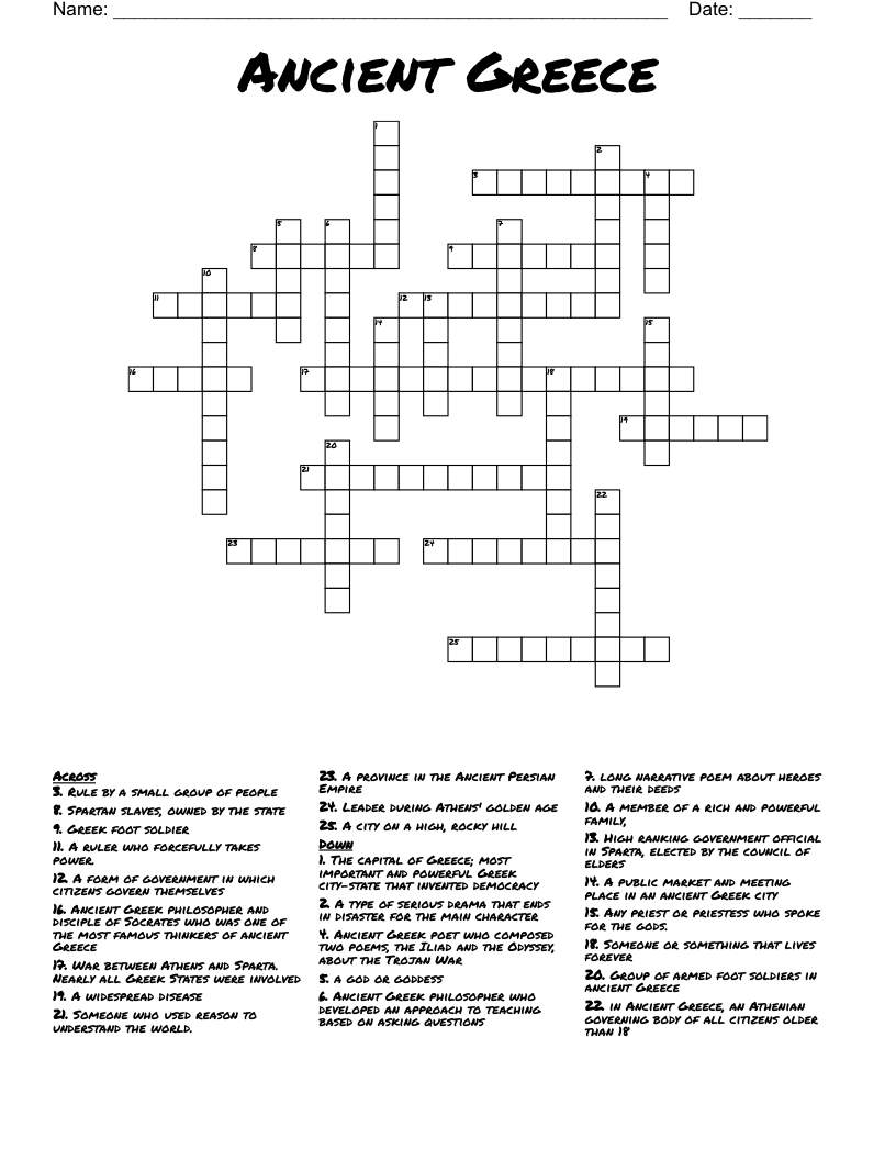 Ancient Greece Crossword
