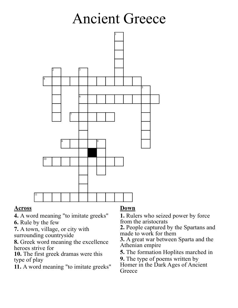 Ancient Greece Crossword