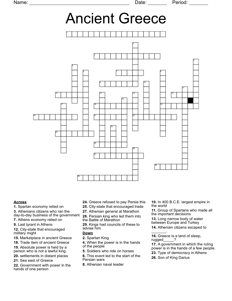 Ancient Greece Crossword