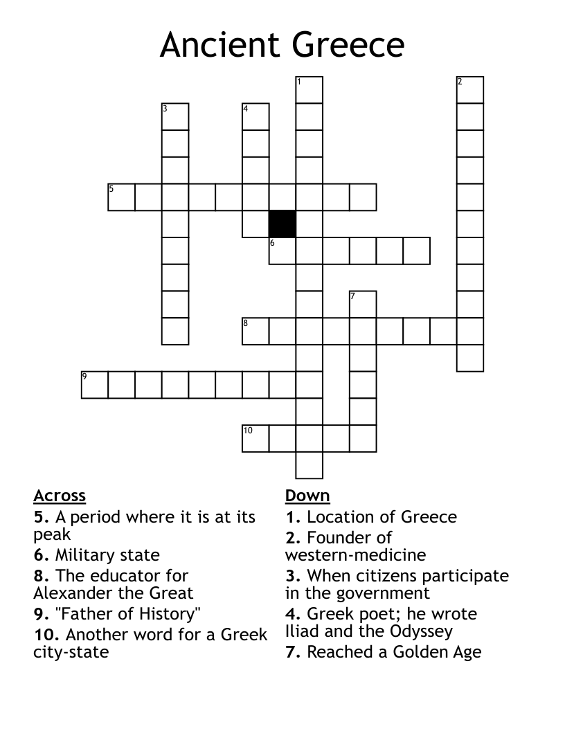 Ancient Greece Crossword