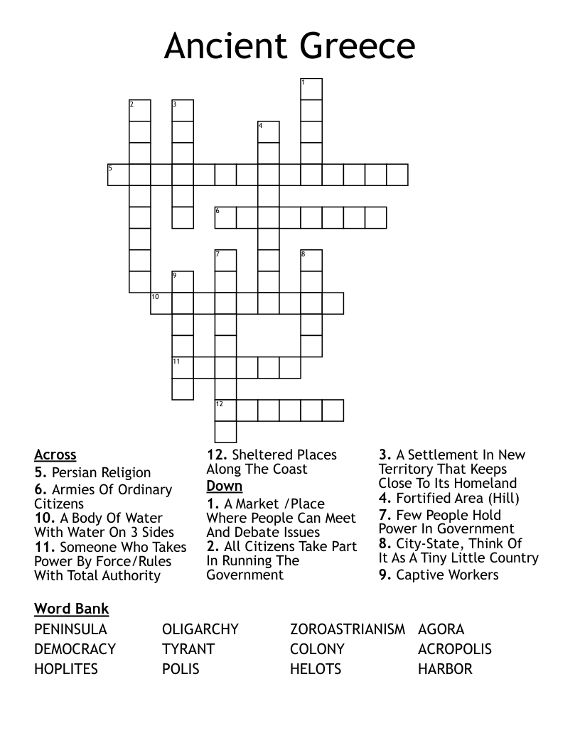 Ancient Greece Crossword