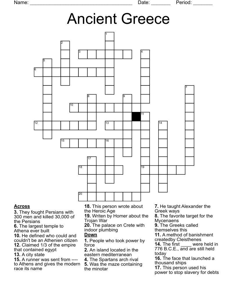 Ancient Greece Crossword