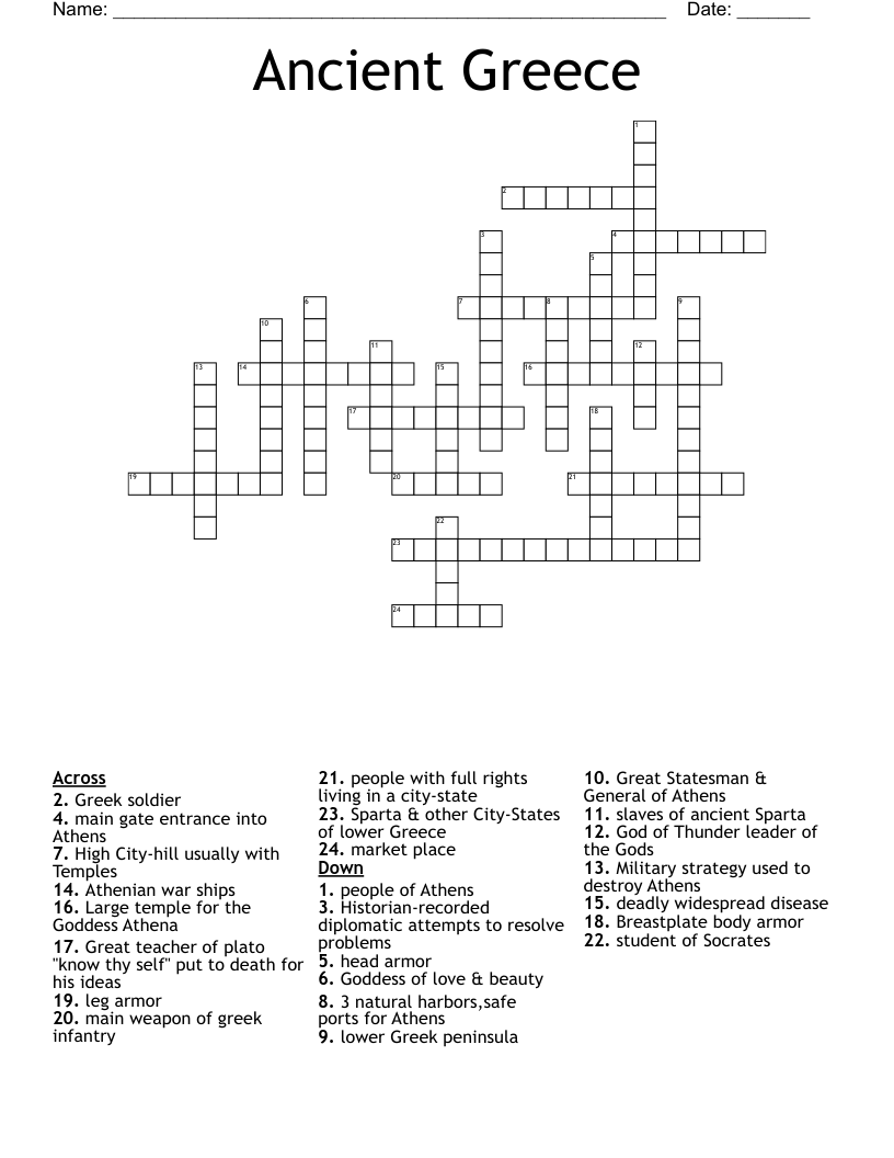 Ancient Greece Crossword