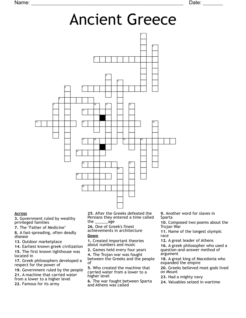 Ancient Greece Crossword